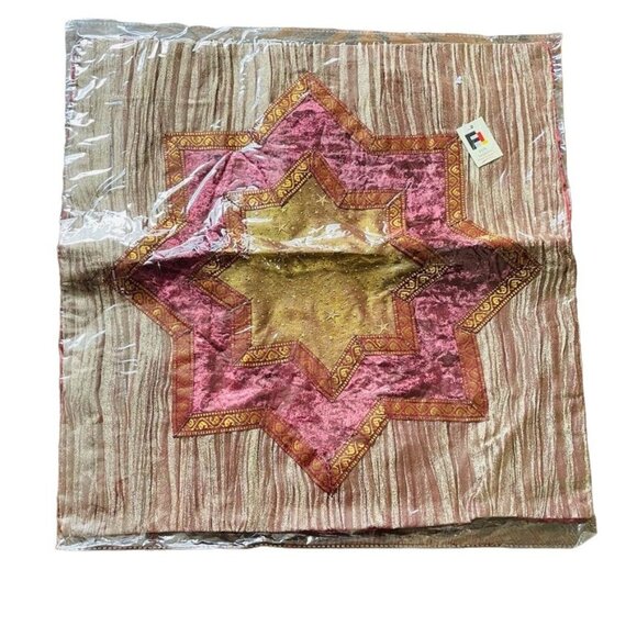 Hollywood Regency Decorative Pillow Shams Gold Burgundy Home Deco Square u - Picture 4 of 5